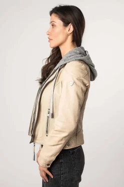 Cazadora de Cuero Mujer Mauritius Adila 1101 0672 Off White