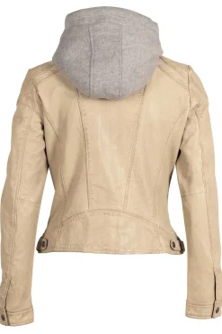 Cazadora de Cuero Mujer Mauritius Adila 1101 0672 Off White