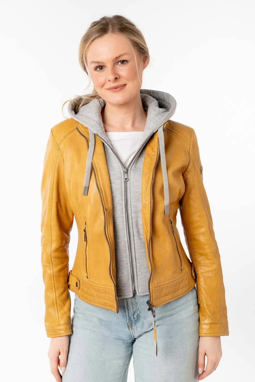 Cazadora de Cuero Mujer Mauritius aleni 1101 0779 dark yellow