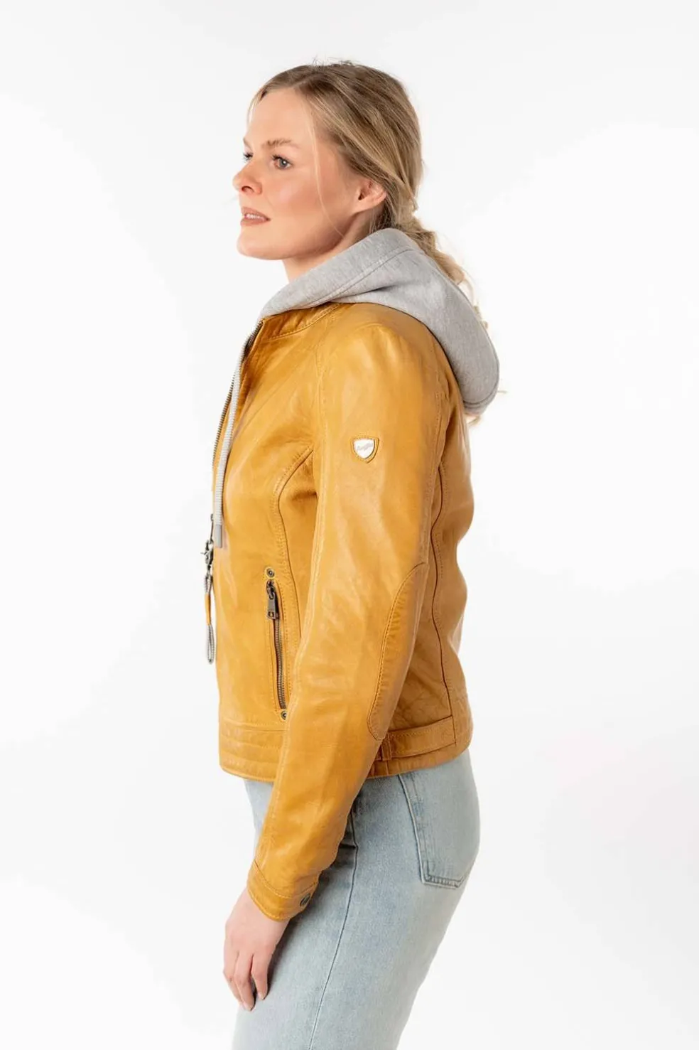 Cazadora de Cuero Mujer Mauritius aleni 1101 0779 dark yellow