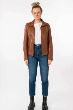 Cazadora de Cuero Mujer mauritius jolah whiskey