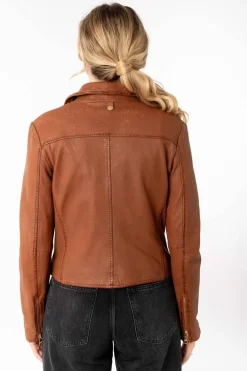 Cazadora de Cuero Mujer mauritius inessa whiskey