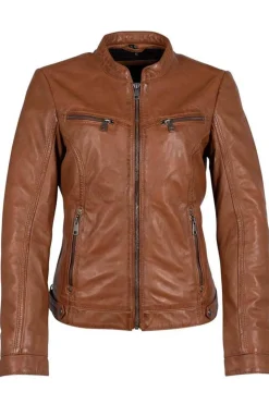 Cazadora de Cuero Mujer Mauritius Janka 1801 0009 Cognac