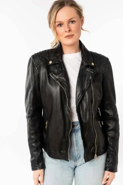 Cazadora de Cuero Mujer mauritius chlara 1101 0813 black