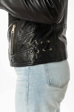 Cazadora de Cuero Mujer mauritius chlara 1101 0813 black