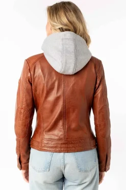 Cazadora de Cuero Mujer Mauritius aleni 1101 0779 whiskey
