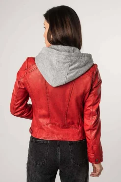 Cazadora de Cuero Mujer Mauritius Adila 1101 0672 Red