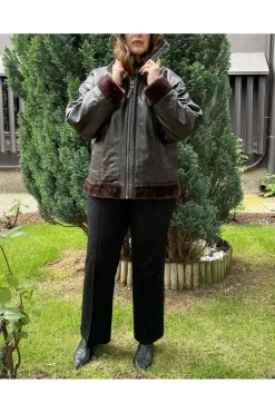 Cazadora de Cuero Mujer Medinapiel yuso brown new zeland culture