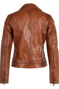 Cazadora de Cuero Mujer Mauritius Fayola 1101 0681 Cognac