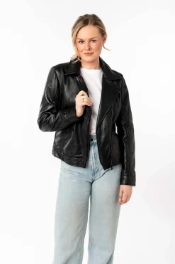 Cazadora de Cuero Mujer mauritius hoshie 1101 0765 black