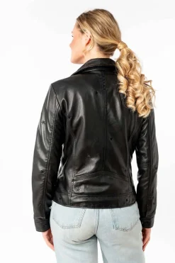 Cazadora de Cuero Mujer mauritius hoshie 1101 0765 black