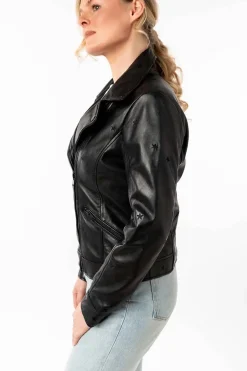 Cazadora de Cuero Mujer mauritius hoshie 1101 0765 black