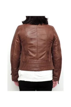 Cazadora de cuero prime medinapiel SERENA WHISKY