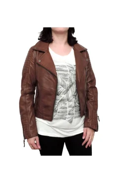 Cazadora de cuero prime medinapiel SERENA WHISKY