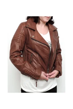 Cazadora de cuero prime medinapiel SERENA WHISKY