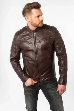 Cazadora de Piel Hombre Gipsy GBDerry 1201 0770 dark oxred