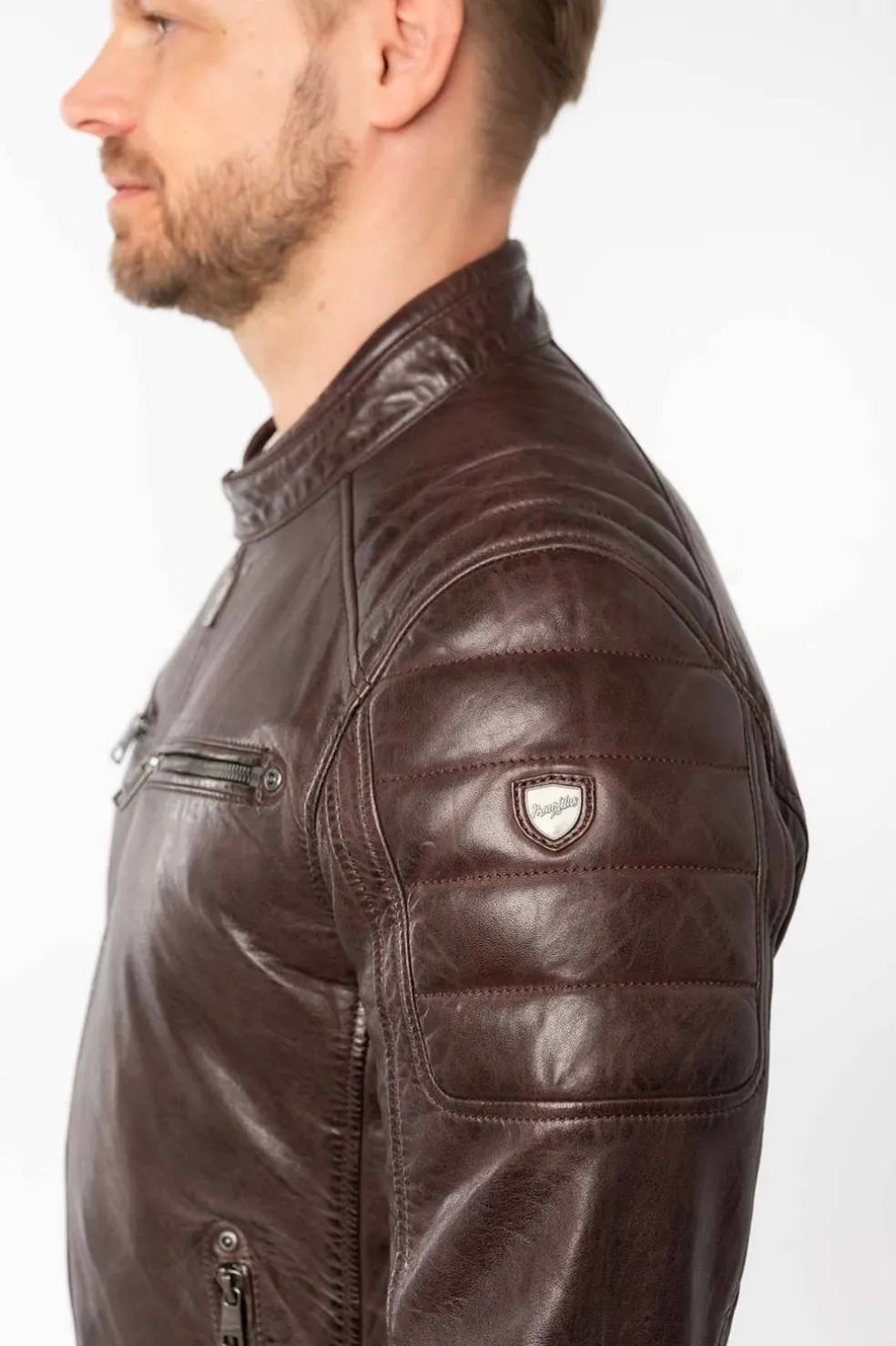 Cazadora de Piel Hombre Gipsy GBDerry 1201 0770 dark oxred