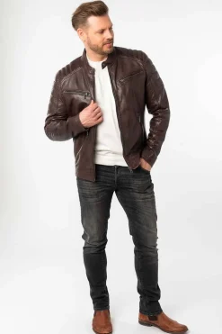 Cazadora de Piel Hombre Gipsy GBDerry 1201 0770 dark oxred