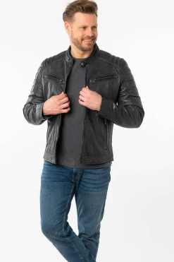 Cazadora de Piel Hombre Mauritius Derry 1201 0770 Dark Blue