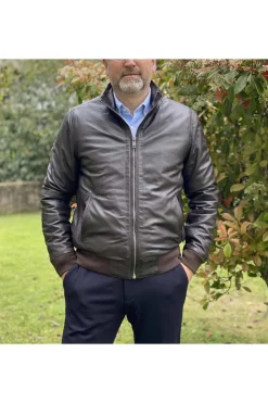 cazadora Hombre Cuero MDP piero brown savana