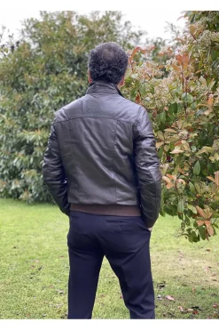 cazadora Hombre Cuero MDP piero brown savana