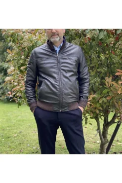 cazadora Hombre Cuero MDP baco brown reversible cortona