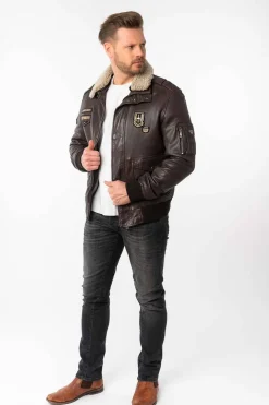 cazadora hombre Gipsy Cruise dark brown 1201 0857