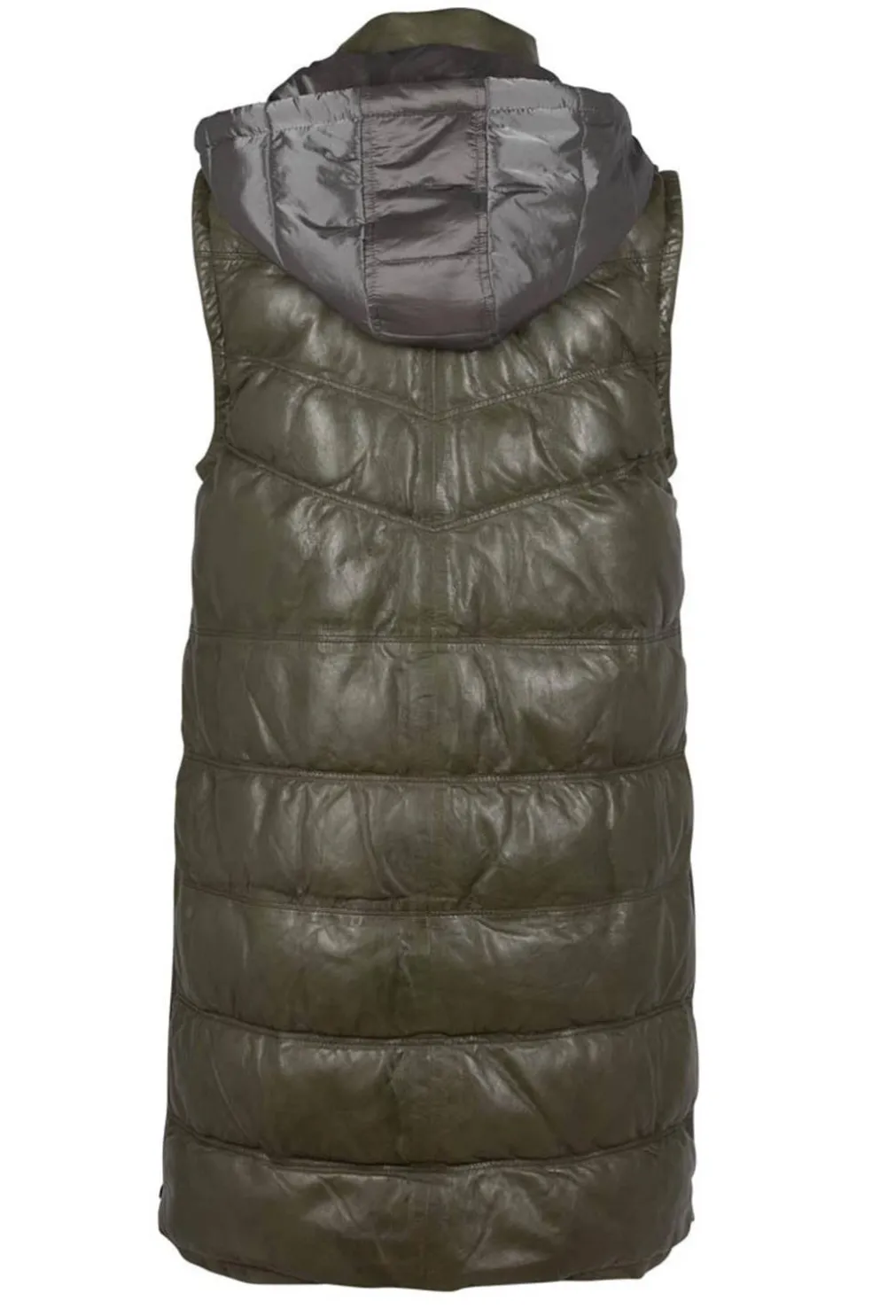 Chaleco de Piel Mujer Gipsy Vivika 1104 0027 Regular Fit Light Olive