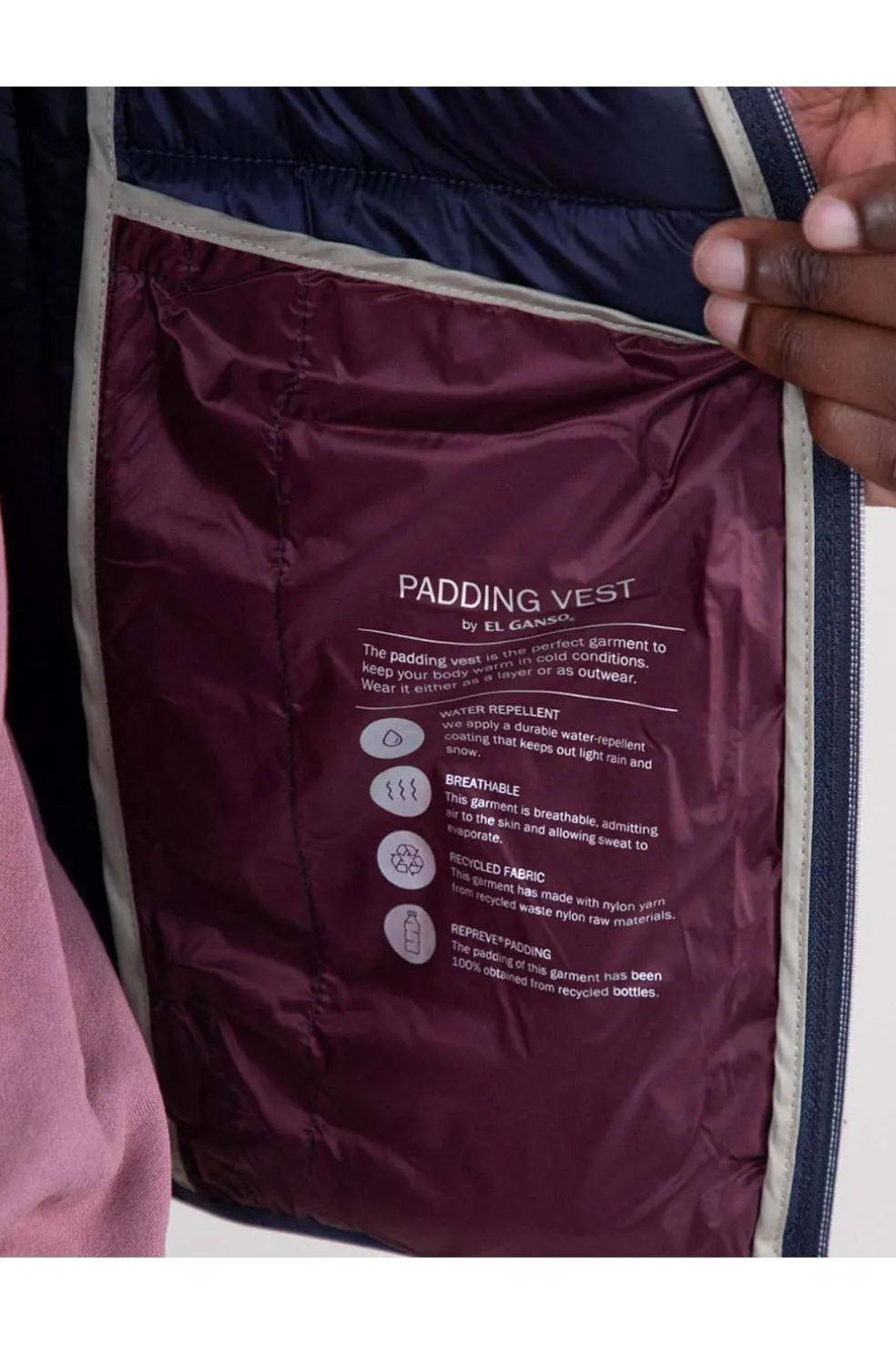 Chaleco Hombre El Ganso Acolchado Básico Marino 1040W240004