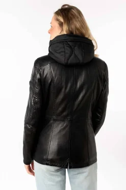 chaqueta de Cuero Mujer mauritius taja black