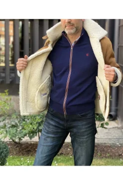 Chaqueta medinapiel 16302 pelliza aviador marlboro rizado