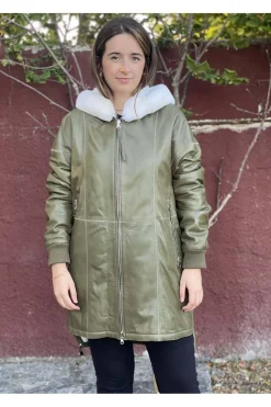 chaquetón reversible Medinapiel n313 kaki