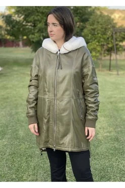 chaquetón reversible Medinapiel n313 kaki