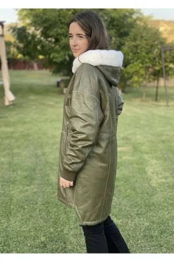 chaquetón reversible Medinapiel n313 kaki