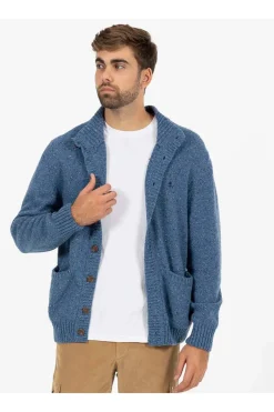 Cárdigan Hombre El Pulpo Jaspeado Bolsillos 11040825563707 Azul Royal