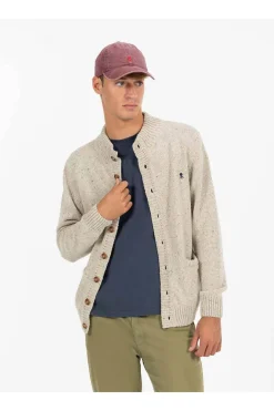 Cárdigan Hombre El Pulpo Jaspeado Bolsillos 11040825563101 Blanco Roto