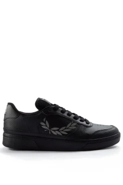 Deportivo Fred Perry B6318 B300 TEXTURED LEATHER Black