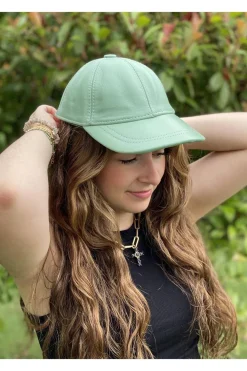 Gorra de Piel Medinapiel Verde Claro