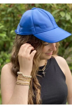 Gorra de Piel Medinapiel Azul Oscuro