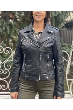 mdp chaqueta cuero refina black