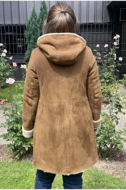 Medinapiel Abrigo piel vuelta con capucha 19009 sandal