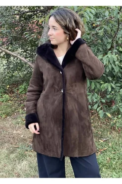 Medinapiel Abrigo piel vuelta con capucha 19009 testa