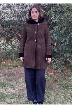 Medinapiel Abrigo piel vuelta con capucha 19009 testa