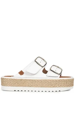 menorquina plataforma Popa collao piel blanco