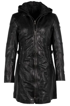 Parka Mujer de Piel Gispy Marlis 1102 0002 Regular Fit Negro
