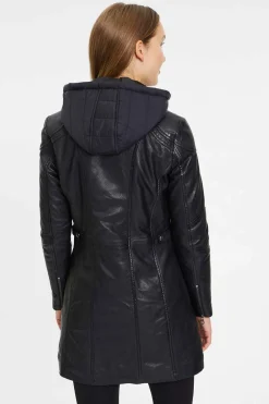 Parka Mujer de Piel Gispy Marlis 1102 0002 Regular Fit Negro