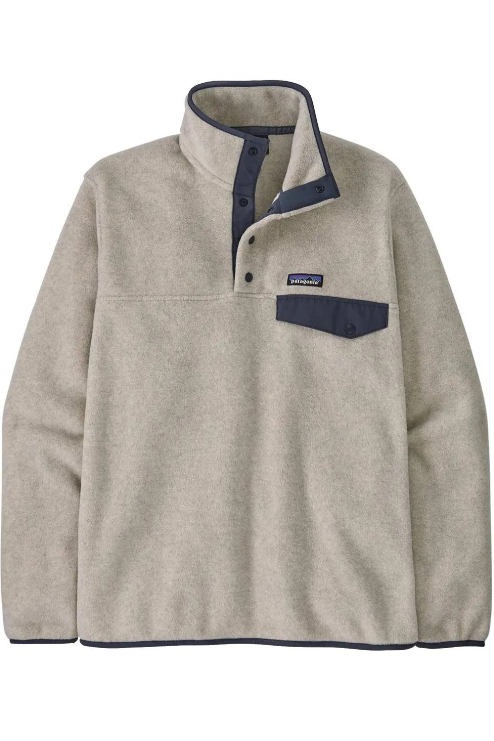 Polar Hombre Patagonia Lightweight Synchilla Snap-T 25551 OTSM Oatmeal Heather Smolder Blue