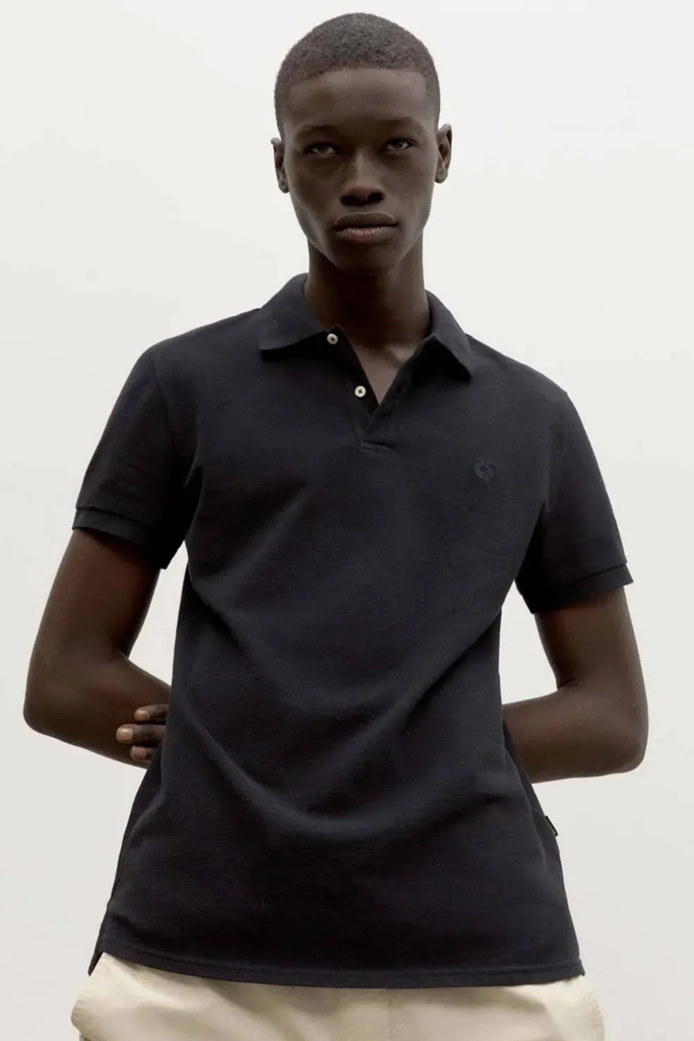 polo hombre Ecoalf ted slim 319 negro