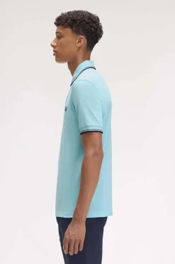 polo hombre Fred Perry m3600 y57 azul menta oliva marino