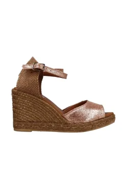 sandalia alpargata Viguera 2134 lino metal cuero